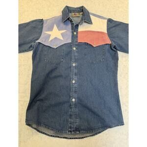 Vintage Men’s Size M 100% Cotton Don’t Mess With Texas Denim Shirt